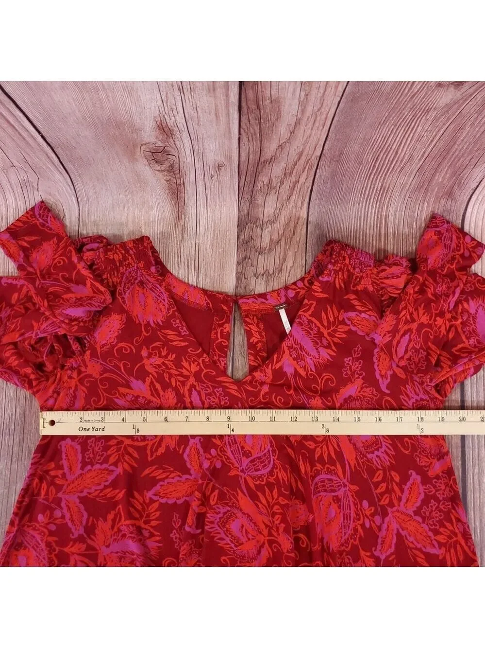 Free People Womens Size XS Hello Lover Tunic Top Scarlett Combo Boho V-Neck